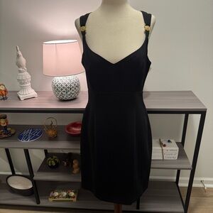 Vintage Georgiou Studio Black Rhinestone Strap Cocktail Dress – Size 10